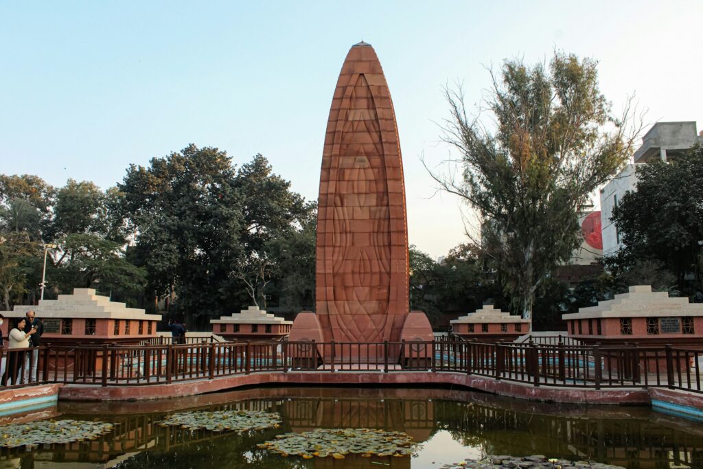 Jallianwala Bagh Amritsar memorial site with historic bullet marks on walls - Indian independence movement