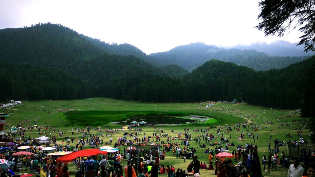 Scenic view of Khajjiar meadow, the Mini Switzerland of India, on a Dalhousie tour