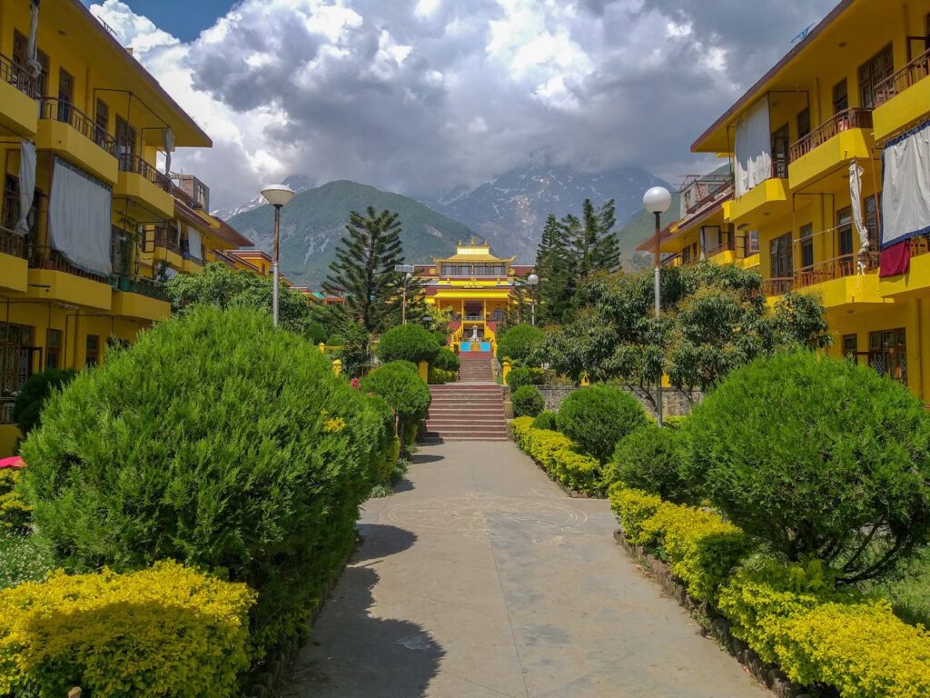Serene Dalai Lama Temple complex in Dharamshala, key to 5-day spiritual India tours.