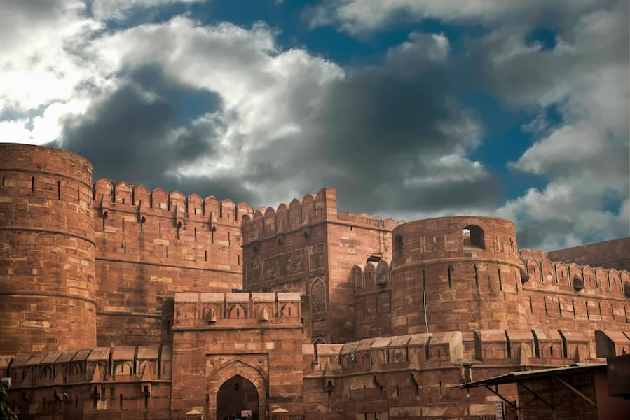 Agra Fort, a UNESCO World Heritage red sandstone citadel and former Mughal seat of power