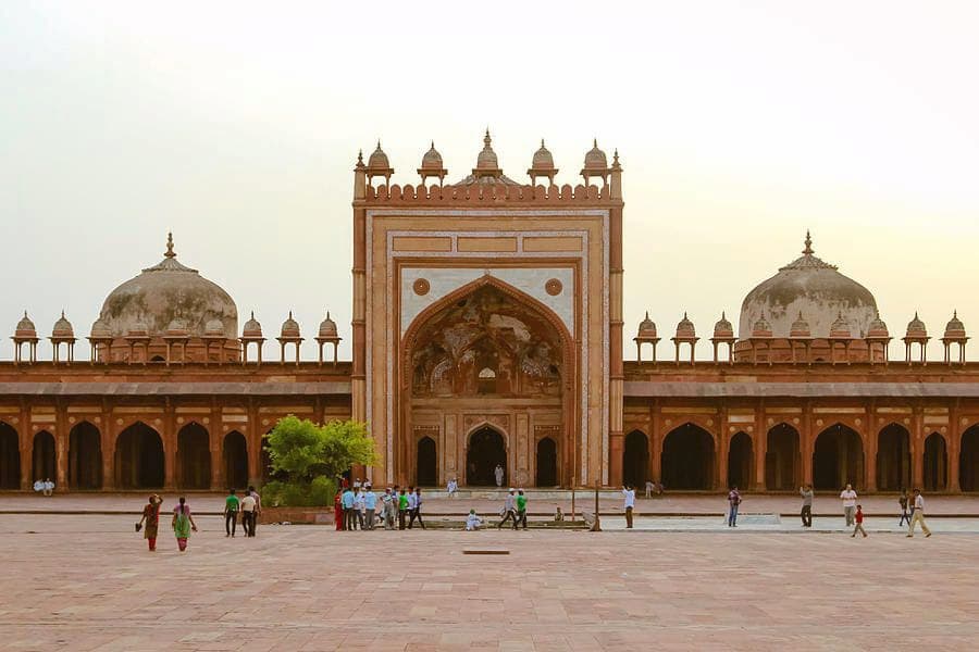 Jama Masjid at Fatehpur Sikri, one of India's largest mosques with Persian inscriptions