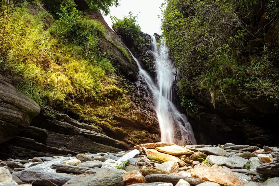 Rudradhari Falls near Kausani, reached via a scenic forest trek