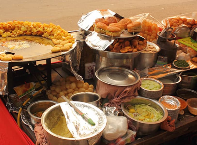 vibrant street food scene in chandni chowk with shamrock journeys delhi travel guide