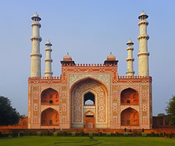 Akbar's Tomb at Sikandra near Agra, a red sandstone and marble Mughal mausoleum