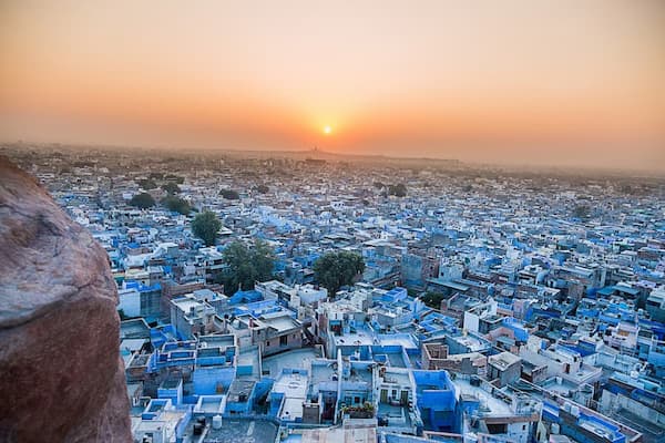 Blue houses of Jodhpur seen from Mehrangarh Fort