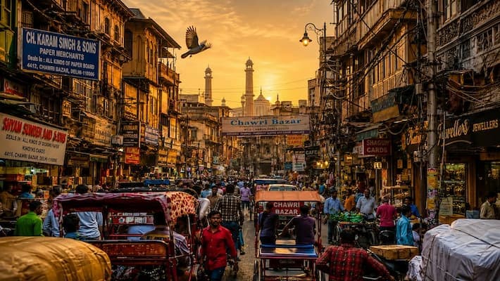 Heritage walk through Chandni Chowk market in Old Delhi