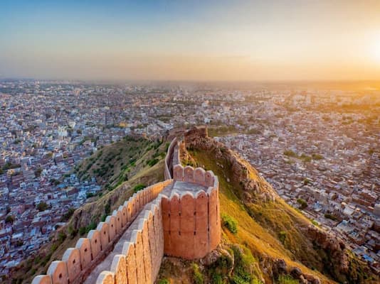 Aerial view of Jaipur, the Pink City of India