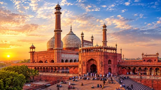 View of Old Delhi from Jama Masjid, one of the largest mosques in India