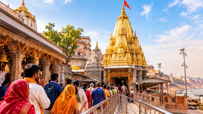 Golden spire of the Kashi Vishwanath temple, Varanasi
