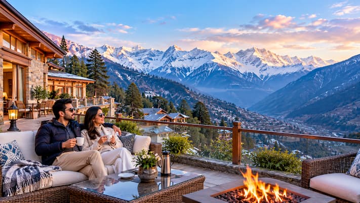 Luxury mountain resort in Manali for a Himachal honeymoon